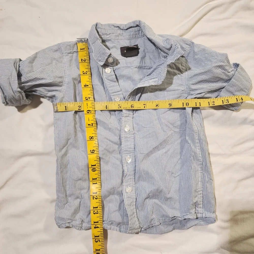 Oshkosh Blue And White Striped Shirt Baby Boy Size‎ 1.5 To 2